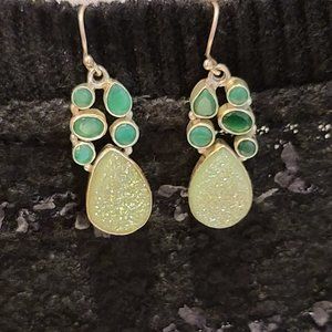 Sterling Silver with druzzy earrings